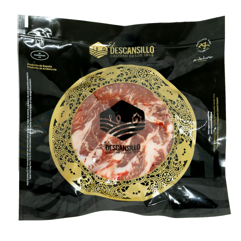 Plato pluma ibérica fileteado